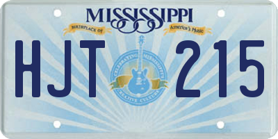 MS license plate HJT215