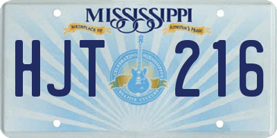 MS license plate HJT216