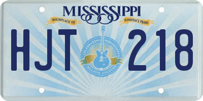 MS license plate HJT218