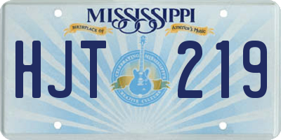 MS license plate HJT219