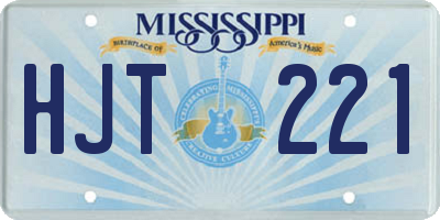 MS license plate HJT221