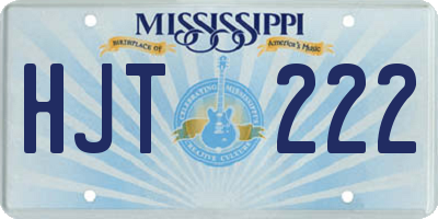 MS license plate HJT222