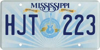 MS license plate HJT223