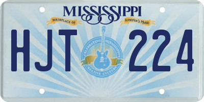MS license plate HJT224
