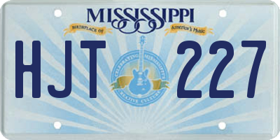 MS license plate HJT227