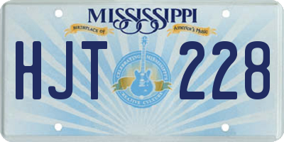 MS license plate HJT228