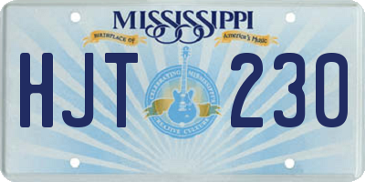 MS license plate HJT230