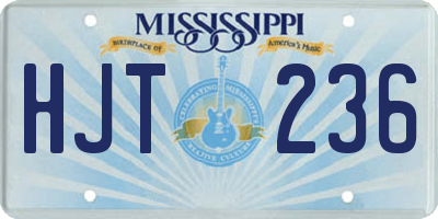 MS license plate HJT236