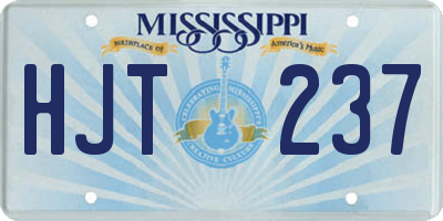 MS license plate HJT237