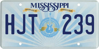 MS license plate HJT239
