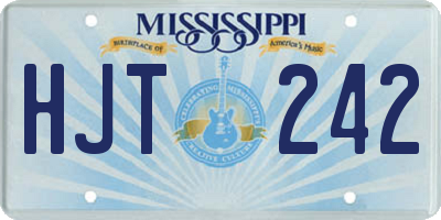 MS license plate HJT242