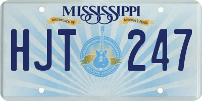 MS license plate HJT247
