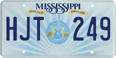 MS license plate HJT249