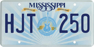 MS license plate HJT250