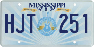 MS license plate HJT251