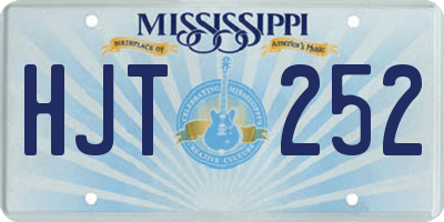 MS license plate HJT252