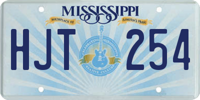 MS license plate HJT254