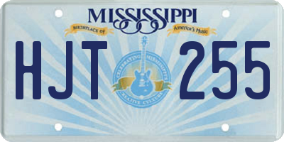 MS license plate HJT255