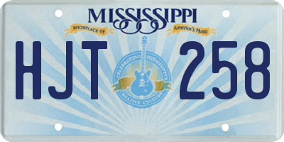 MS license plate HJT258