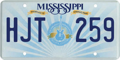 MS license plate HJT259