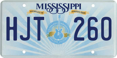 MS license plate HJT260