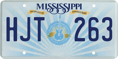 MS license plate HJT263
