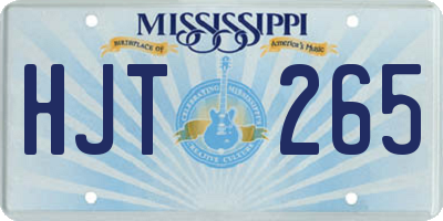 MS license plate HJT265