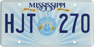 MS license plate HJT270