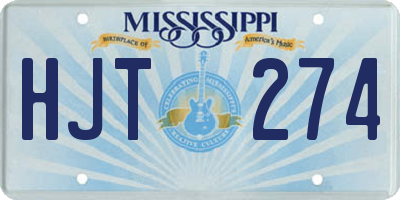 MS license plate HJT274