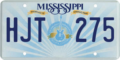 MS license plate HJT275