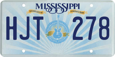 MS license plate HJT278