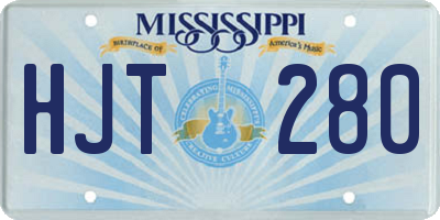 MS license plate HJT280