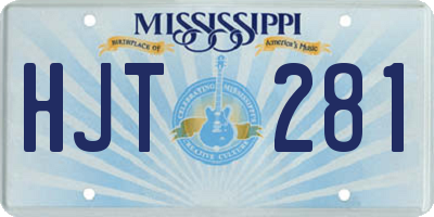 MS license plate HJT281