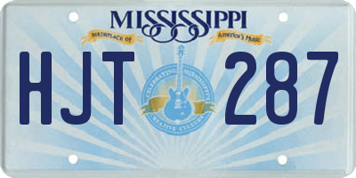 MS license plate HJT287