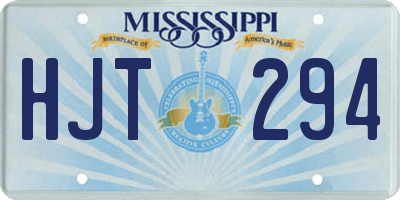 MS license plate HJT294