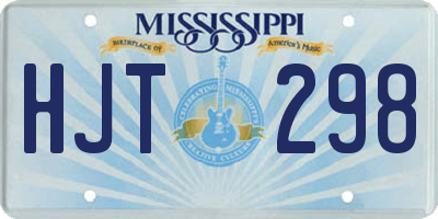 MS license plate HJT298