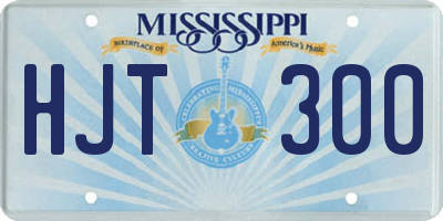 MS license plate HJT300