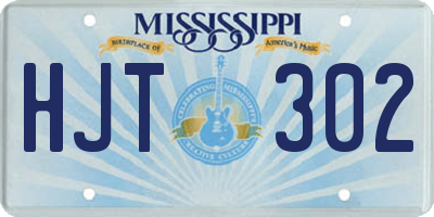 MS license plate HJT302
