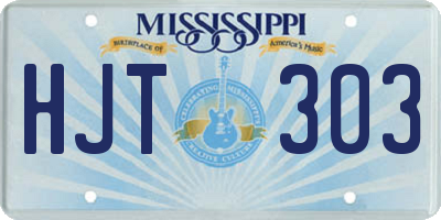 MS license plate HJT303