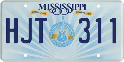 MS license plate HJT311