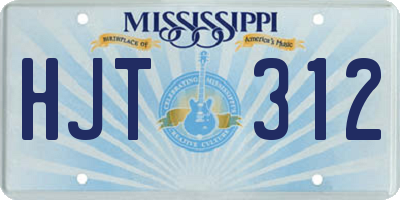 MS license plate HJT312
