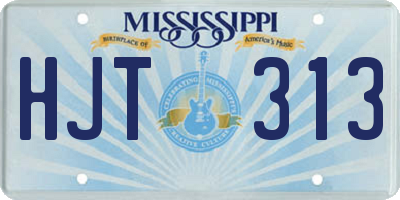 MS license plate HJT313