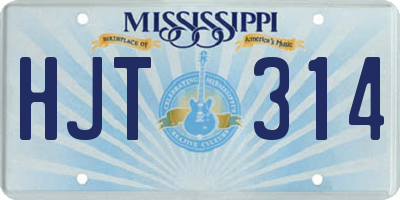 MS license plate HJT314