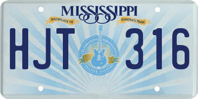 MS license plate HJT316