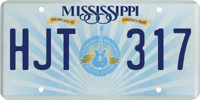 MS license plate HJT317