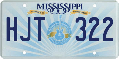 MS license plate HJT322