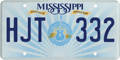 MS license plate HJT332