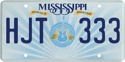 MS license plate HJT333