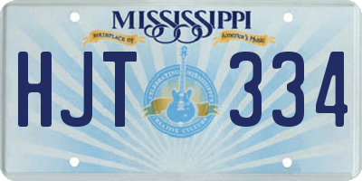 MS license plate HJT334
