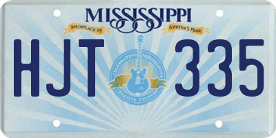 MS license plate HJT335